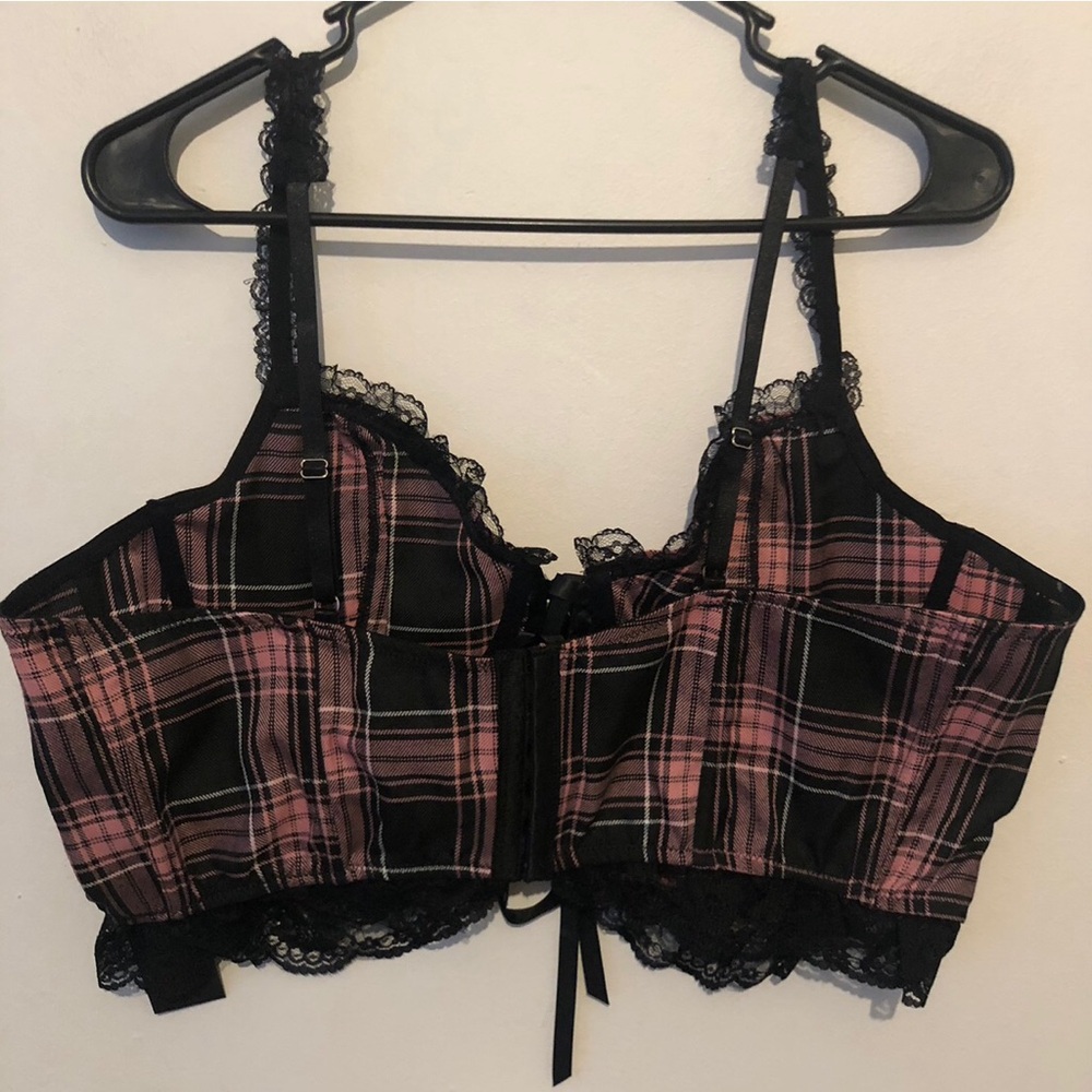 Widow dollskill pink plaid ruffle corset top sz xxl - Picture 9 of 11